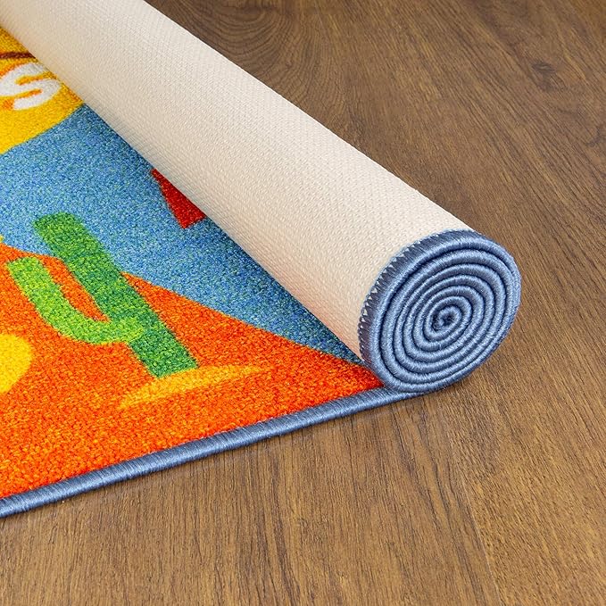 KC Cubs Playtime Collection USA United States Map Educational Learning & Game Area Rug Carpet for Kids and Children Bedrooms and Playroom (8'2" x 9'10"), Multi - LeafyLoom