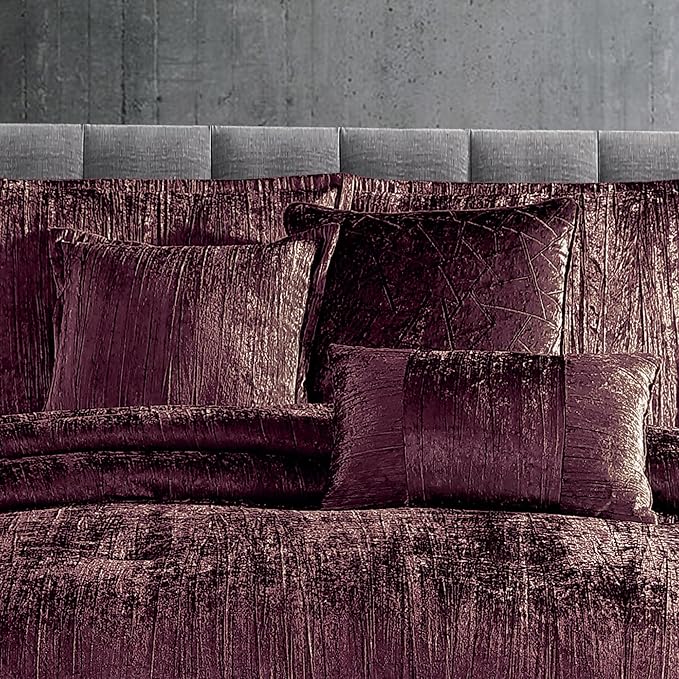 Riverbrook Home Turin Comforter Set, Queen, Plum, 7-Piece Set - LeafyLoom