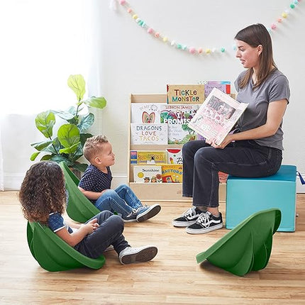 ECR4Kids Leaf Floor Seat, Rocker Chair, Hunter Green, 6-Piece - LeafyLoom