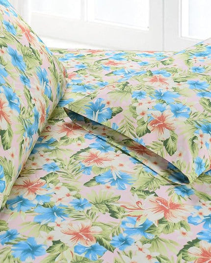 Elegant Comfort Softest and Coziest 6-Piece Sheet Set - 1500 Premium Hotel Quality Microfiber - Deep Pocket, Wrinkle Resistant 6-Piece Floral Magnolia Pattern Bed Sheet Set, Full, Magnolia - LeafyLoom
