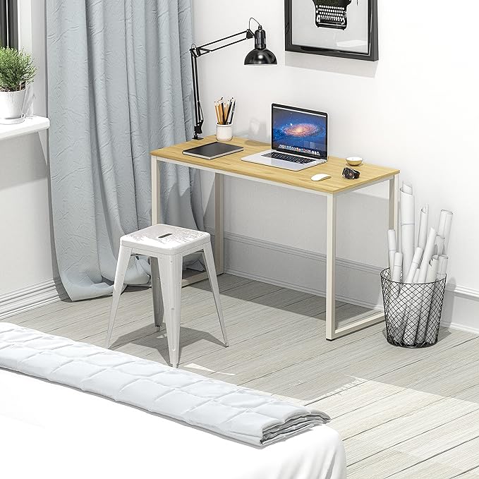 SHW Home Office 32-Inch Computer Desk, Oak - LeafyLoom