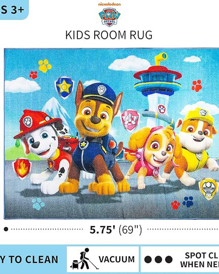 Franco Kids Room Non Slip Area Rug, 69 in x 52 in, Paw Patrol - LeafyLoom