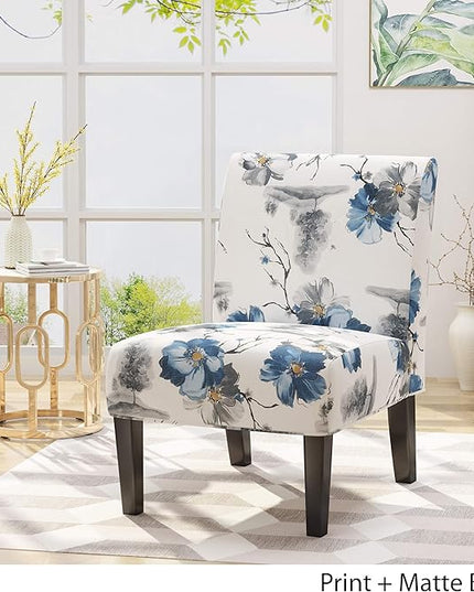 Christopher Knight Home Kendal Traditional Fabric Accent Chair, Print, Matte Black, 22.5D x 29.5W x 32H in - LeafyLoom