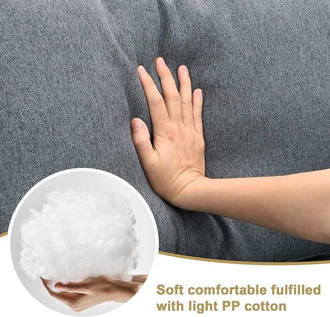 Sectional Sofa Couches for Living Room-112 * 87" Modular Sectional Sofa with Ottoman, 7 Seats Corner Couch Set with 3 Pillows - LeafyLoom