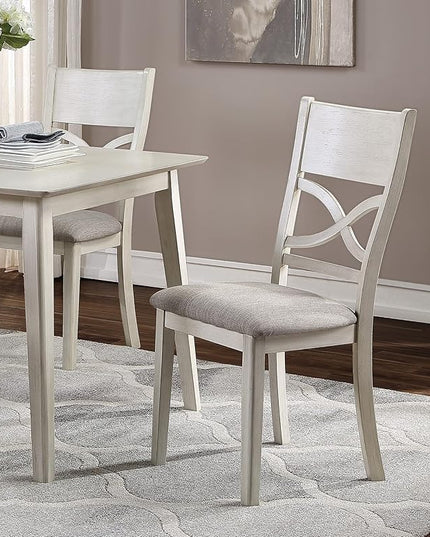 NicBex Dining Table Set Breakfast Nook Table Set 5Pc Dining Set Rectangular Table and 4 Side Chairs Wooden Dining Kitchen Furniture for Small Space, Apartment, Antique White - LeafyLoom