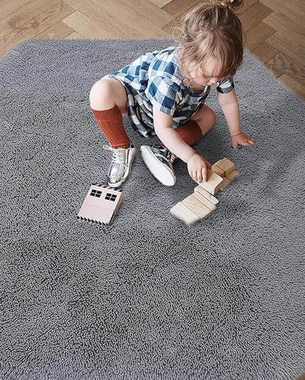 junovo Ultra Soft Rug for Nursery Children Room Baby Room Home Decor Dormitory Hexagon Carpet for Playhouse Princess Tent Kids Play Castle, Diameter 4.6 ft, Grey - LeafyLoom
