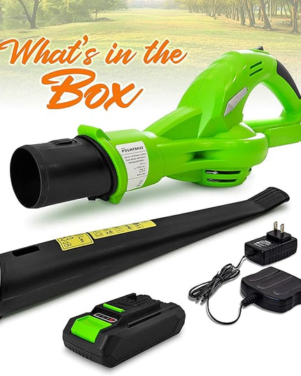 Serenlife Lightweight Cordless Leaf Blower - 18V, 55 MPH Air Speed - Perfect for Decks, Gutter Cleaning, Snow & Small Yards - Rechargeable Battery & Charger Included - Charge Time 4 Hours - Only 5 lbs - LeafyLoom