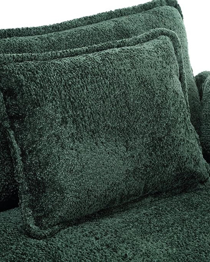 5 Seater L Shaped Convertible Modular Sectional Sofa with Reversible Chaise, Minimalist Oversized Sleeper Corner Couch,Chenille Upholstered Leisure Sofá for Living Room Office, Emerald 112.2" - LeafyLoom