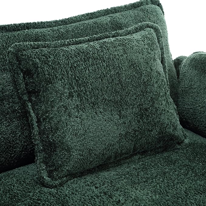 5 Seater L Shaped Convertible Modular Sectional Sofa with Reversible Chaise, Minimalist Oversized Sleeper Corner Couch,Chenille Upholstered Leisure Sofá for Living Room Office, Emerald 112.2" - LeafyLoom