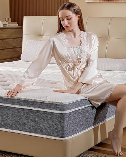 8 Inch Twin Mattresses,Hybrid Twin Size Mattress in a Box,Gel Memory Foam Medium Firm Grey Mattress,Quality Comfort and Adaptive Support Breathable Cooling Twin Mattress,CertiPUR-US. - LeafyLoom