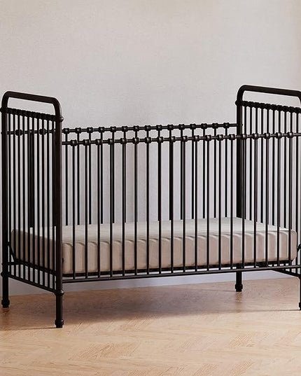 Namesake Abigail 3-in-1 Convertible Metal Crib in Vintage Iron, Greenguard Gold Certified - LeafyLoom