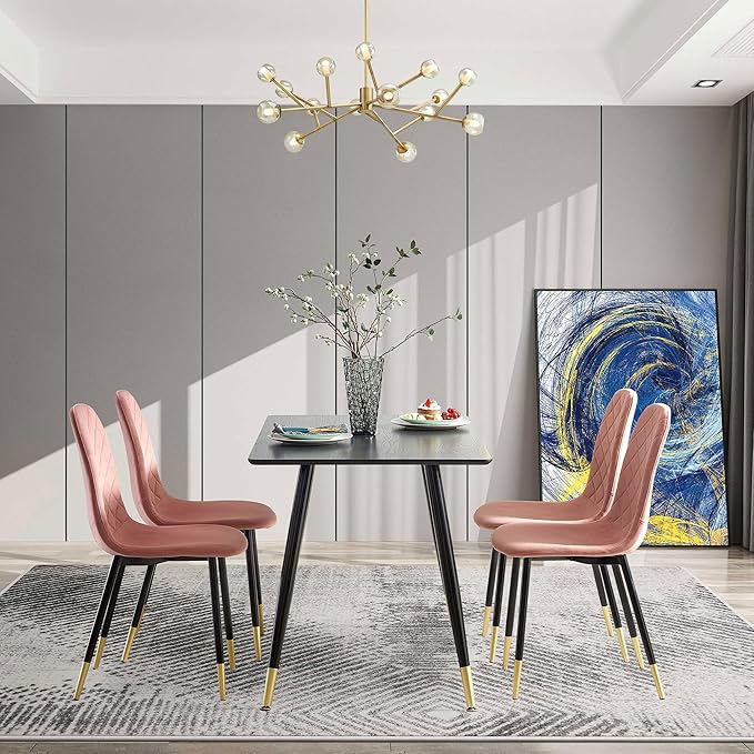 NicBex Haerin-SD-00334-LWJ Dining Chairs, 20.9"x17.5"x34.7", Pink - LeafyLoom