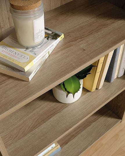 Sauder Beginnings 3 Bookcase/Book Shelf, L: 24.57" x W: 11.50" x H: 35.28", Summer Oak - LeafyLoom