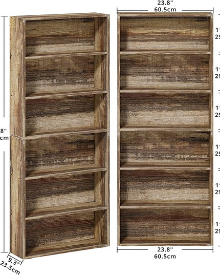 IRONCK Bookshelves and Bookcases Set of 2 Floor Standing 6 Tier Display Storage Shelves 70in Tall Bookcase Home Decor Furniture for Home Office, Living Room, Bed Room - LeafyLoom