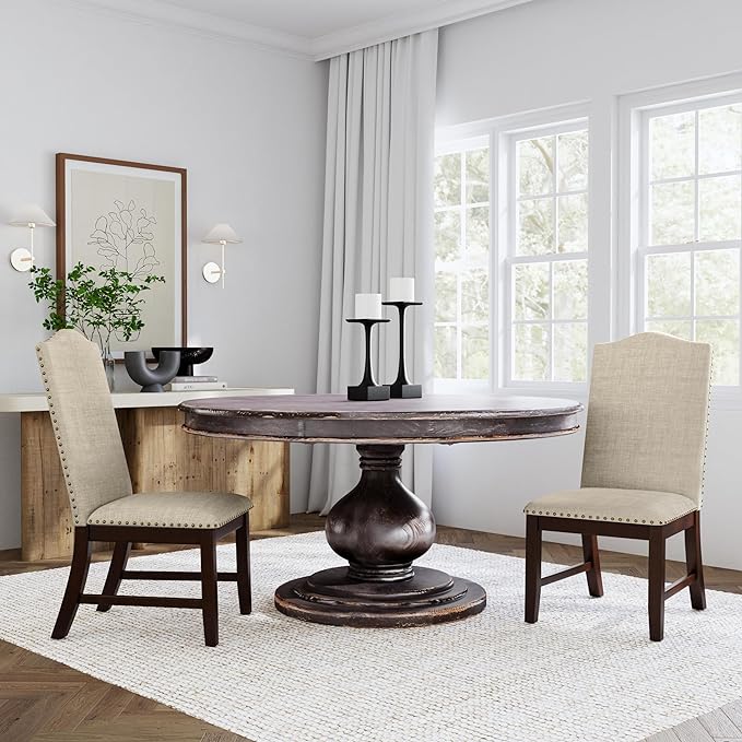 HomePop Classic Parsons Dining Chairs, Beige Woven - LeafyLoom