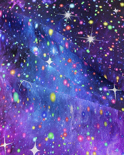 Kids Comforter Sets for Teen Girls, Purple Blue Galaxy Glitter Bedding Set for All Season, Purple Twin Bedding Sets for Kids Boys (Twin, 2 Pieces) - LeafyLoom
