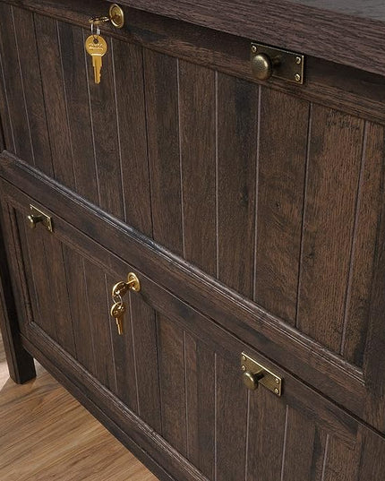 Sauder Costa Lateral File, Coffee Oak finish - LeafyLoom