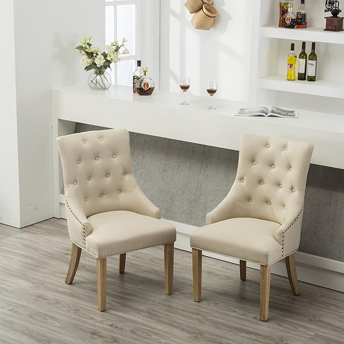 NicBex Haerin-SD-00159-LWJ Dining Chairs, 24"x22"x39", Beige - LeafyLoom