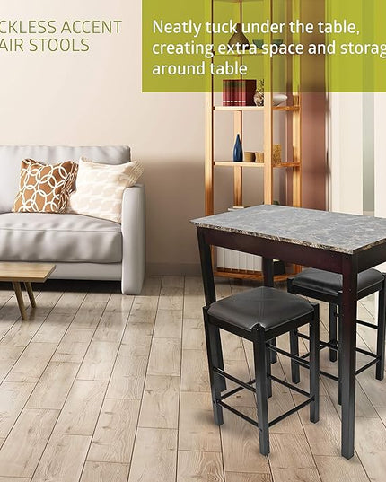 Pearington Remington High Top Counter Height Bar and Pub Table Set with 2 Chairs, Brown - LeafyLoom