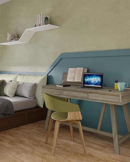 SIMPLIHOME Bowman SOLID WOOD Modern Industrial 54 Inch Wide Flip Up Desk in Distressed Grey, For the Office Desk, Writing Table, Workstation and Study Table - LeafyLoom