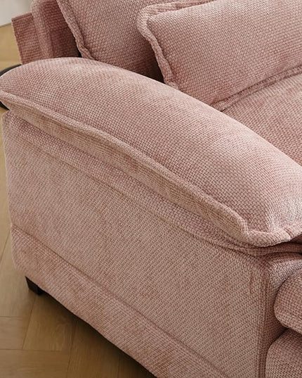6 Seater Overstuffed Modular Sectional Sofa Cloud Couch with Double Chaise Lounge, U Shaped Chenille Upholstered Leisure Sofa&Couches with Memory Foam and Waist Pillows for Living Room Office - LeafyLoom