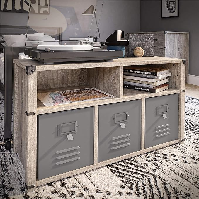Little Seeds Nova Bedroom Grey Storage Bench, Gray Oak - LeafyLoom