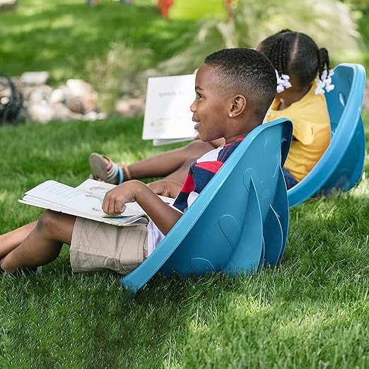 ECR4Kids Leaf Floor Seat, Rocker Chair, Peacock Blue, 6-Piece - LeafyLoom