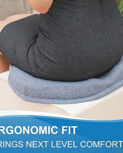 JEMA Donut Pillow, Tailbone Memory Foam Seat Cushion by Ergonomic Innovations for Sores, Coccyx, Sciatica, Pregnancy, Post Natal (Blue) - LeafyLoom