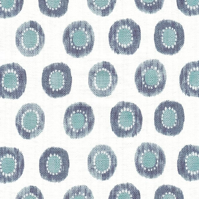 HomePop Upholstered Metal Barstool, Fabric Side Chairs for Dining Room, Kitchen and Living Room - Small Green Medallion Ikat Print - LeafyLoom