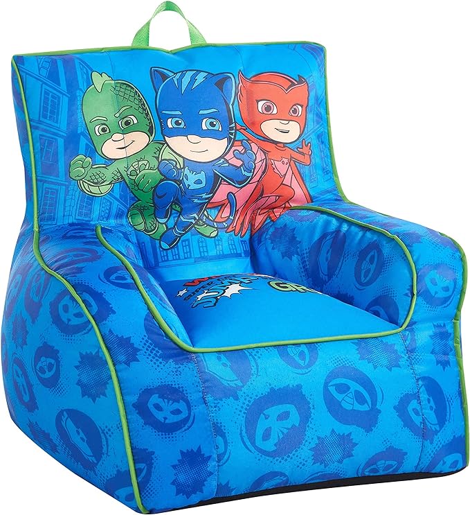 Idea Nuova PJ Mask Toddler Nylon Bean Bag Chair with Piping & Top Carry Handle, NK570401, Medium - LeafyLoom