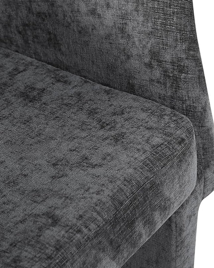 Meridian Furniture Emmet Collection Modern | Contemporary Dining Accent Chair with Rich Fabric, Steel Inner Frame, 26" W x 23.5" D x 30" H, Black - LeafyLoom