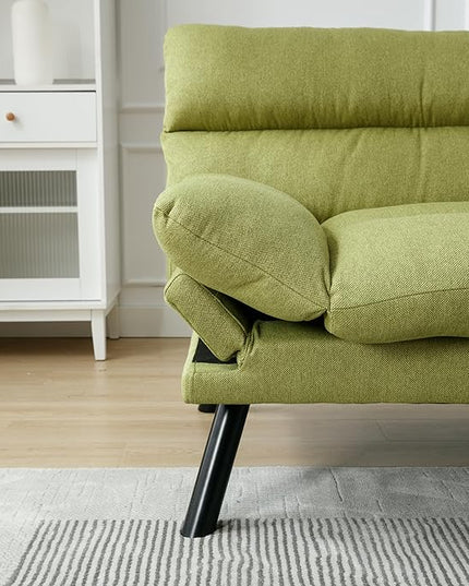 70.08" Modern Upholstered 2 Seaters Soft with Metal Feet,Accent Deep Seat Loveseat Double Sofas Couch w/Convertible Bed,for Dorm,Apartment,Studio,Office,Green - LeafyLoom
