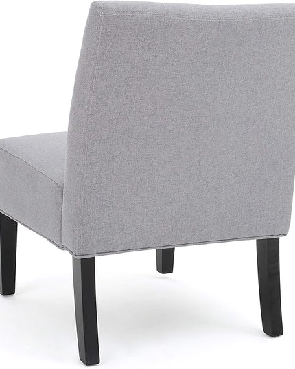 Christopher Knight Home Kassi Fabric Accent Chairs, 2-Pcs Set, Rubber, Light Grey - LeafyLoom