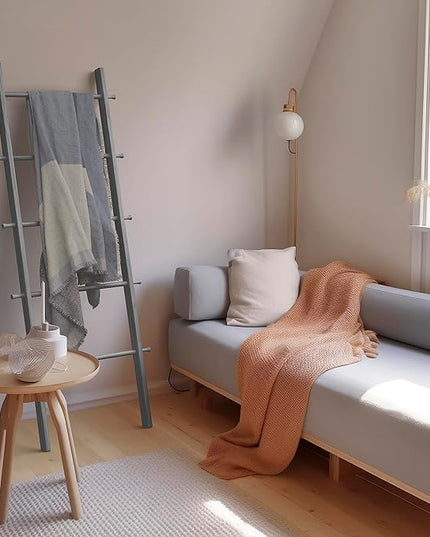 5 Ft Wooden Blanket Ladder Farmhouse - Quilt Ladder for Bedroom - Wood Ladder Decor - Decorative Ladder for Blankets - Easy to Assemble - Farmhouse Ladder Blanket Holder - Wooden Ladder for Blankets - LeafyLoom