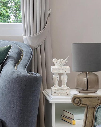 Simple Designs LT2064-SMG Smoke Gray Glass Table Lamp with Gray Fabric Shade - LeafyLoom