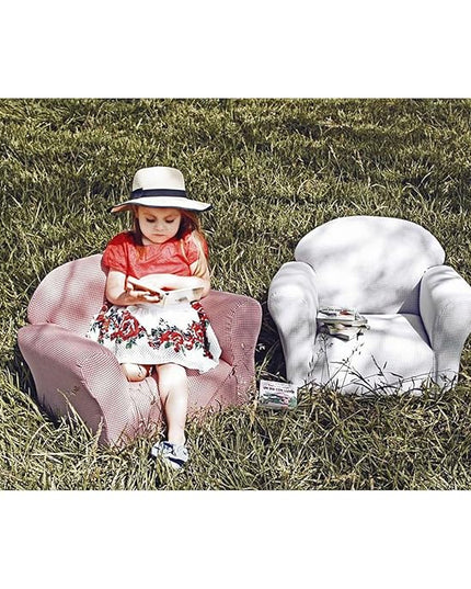 KEET Roundy Kid's Chair, Gingham Chair Only, Brown - LeafyLoom