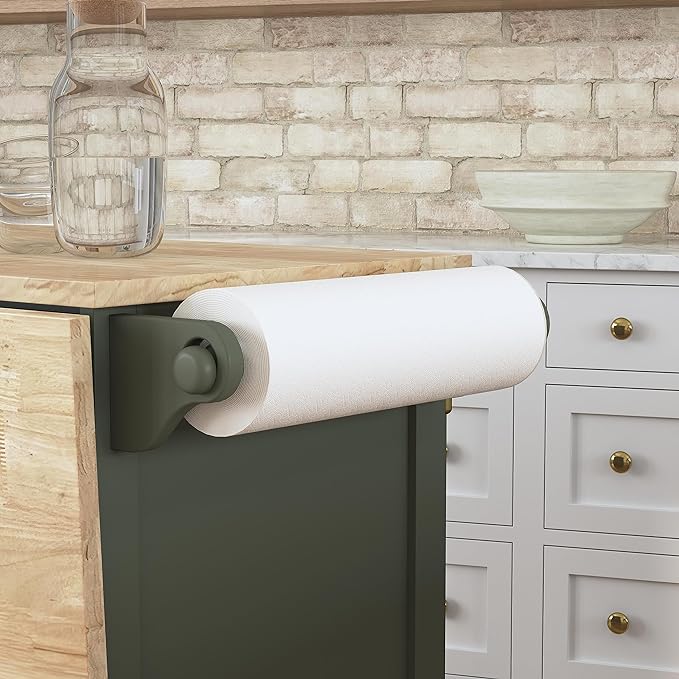 Homestyles Mobile Kitchen Island Cart with Wood Top and Dropleaf Breakfast Bar, 18" D x 53.5" W x 36" H, Green - LeafyLoom