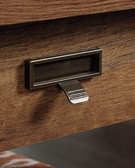 Sauder Trestle Executive Trestle Desk, Vintage Oak finish - LeafyLoom