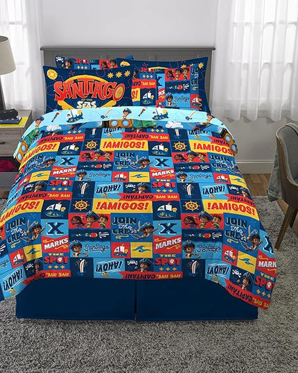 Franco Kids Bedding Super Soft Comforter and Sheet Set with Sham, 7 Piece Full Size, Santiago Of The Seas - LeafyLoom