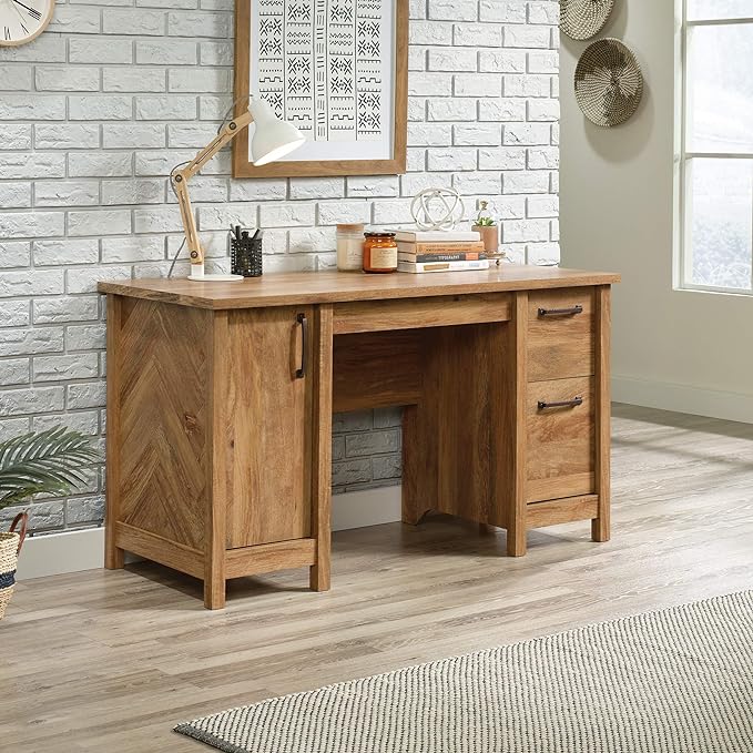 Sauder Cannery Bridge Computer Desk, Sindoori Mango finish - LeafyLoom