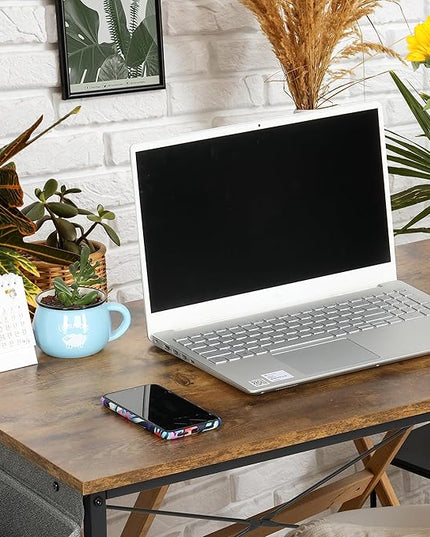 YSSOA 40/47 Inch Computer, Modern Simple Style Home Office, Study Student Writing, Vintage Wooden Desk, Brown - LeafyLoom