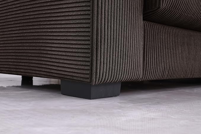 110" Modern L-shaped Sectional Sofa with Big Chaise,Upholstered Sleeper Couch W/ 6 Throw Pillows & Generously Armrests,Easy Assembly,Spacious Loveseat for Living Room Apartment Home,Dark Brown - LeafyLoom