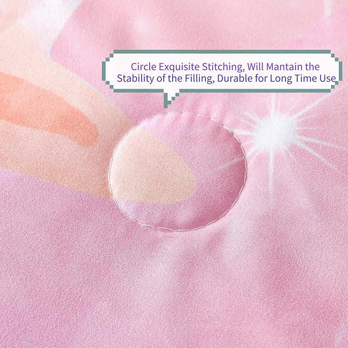 RYNGHIPY Kids Girls Comforter Set 6Pcs, Mermaid Bed in a Bag Twin Size, Fish Tail Print Teens Girls Bedding Set, Rainbow Bedding Collections - LeafyLoom