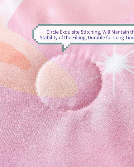 RYNGHIPY Kids Girls Comforter Set 6Pcs, Mermaid Bed in a Bag Full Size, Fish Tail Print Teens Girls Bedding Set, Rainbow Bedding Collections - LeafyLoom