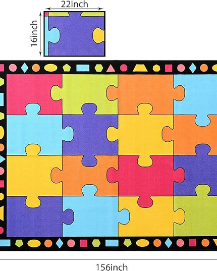 Booooom Jackson Classroom Carpets Elementary, Kid Rug Children's Classroom Seating Rug for Nursery, School, Children's Colorful Area Rug Educational Carpet with Non-Slip Backing(Seats-16),8'5"x 6'5" - LeafyLoom