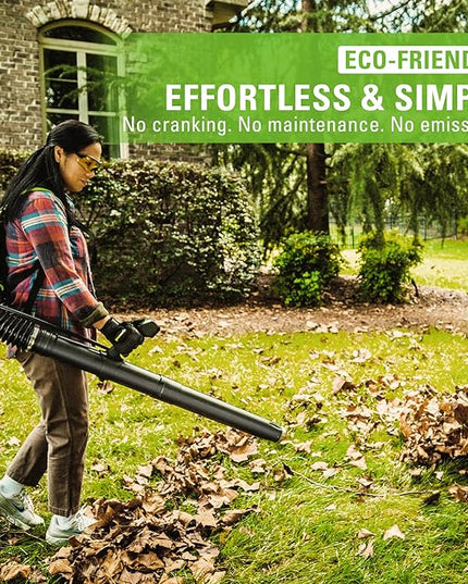 Greenworks 80V (180 MPH / 610 CFM / 75+ Compatible Tools) Cordless Brushless Backpack Blower, 5.0Ah Battery and Rapid Charger Included - LeafyLoom