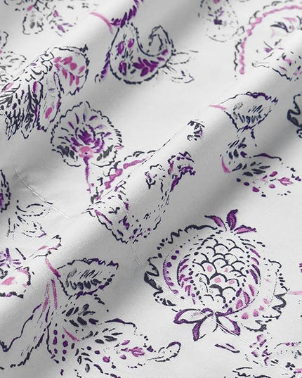 Elegant Comfort Softest and Coziest 6-Piece Sheet Set - 1500 Premium Hotel Quality Microfiber - Deep Pocket, Wrinkle Resistant 6-Piece Paisley Pattern Bed Sheet Set, Full, Paisley Purple - LeafyLoom