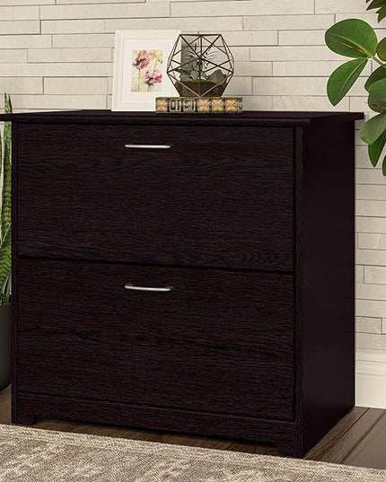 Bush Business Furniture Cabot 2 Drawer Lateral File Cabinet | Letter, Legal, and A4-size Document Storage for Home Office, 32W, Espresso Oak - LeafyLoom