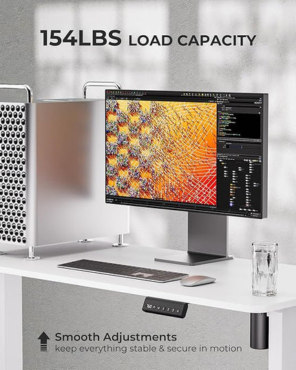 Electric Standing Desk - Adjustable Height with Memory Preset, 55 x 24 Inches Ergonomic Design Stand Up Home Office Standing Desk - LeafyLoom