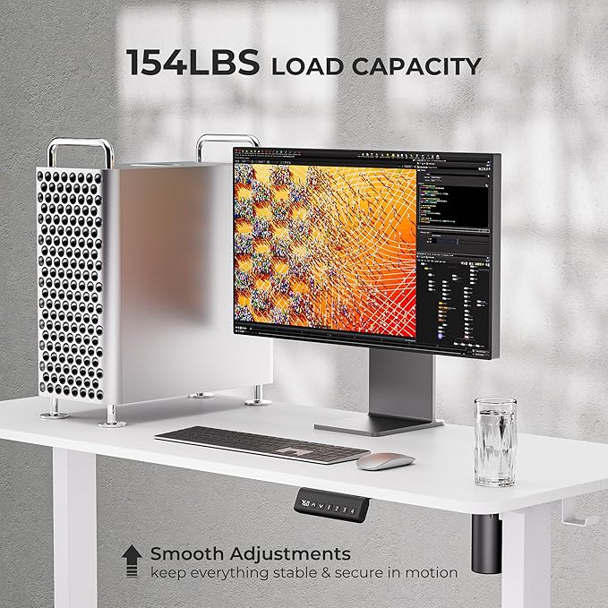 Electric Standing Desk - Adjustable Height with Memory Preset, 55 x 24 Inches Ergonomic Design Stand Up Home Office Standing Desk - LeafyLoom